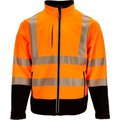 Refrigiwear Men's HiVis Softshell Insulated Jacket, 4XL, Black/Orange 9291RBOR4XLL2